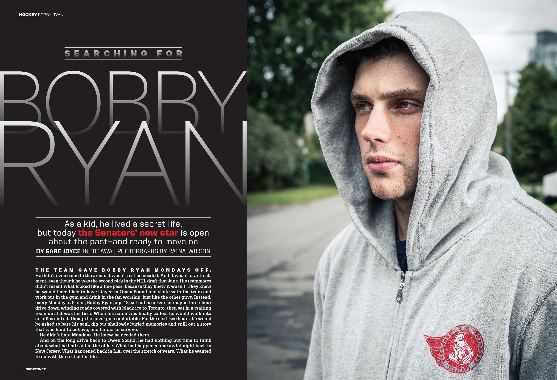 Editorial portrait of Bobby Ryan for Sportsnet Magazine