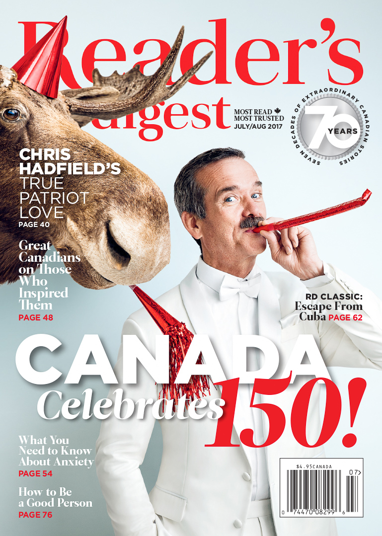 Editorial portrait of Canadian astronaut Chris Hadfield for Readers Digest Magazine
