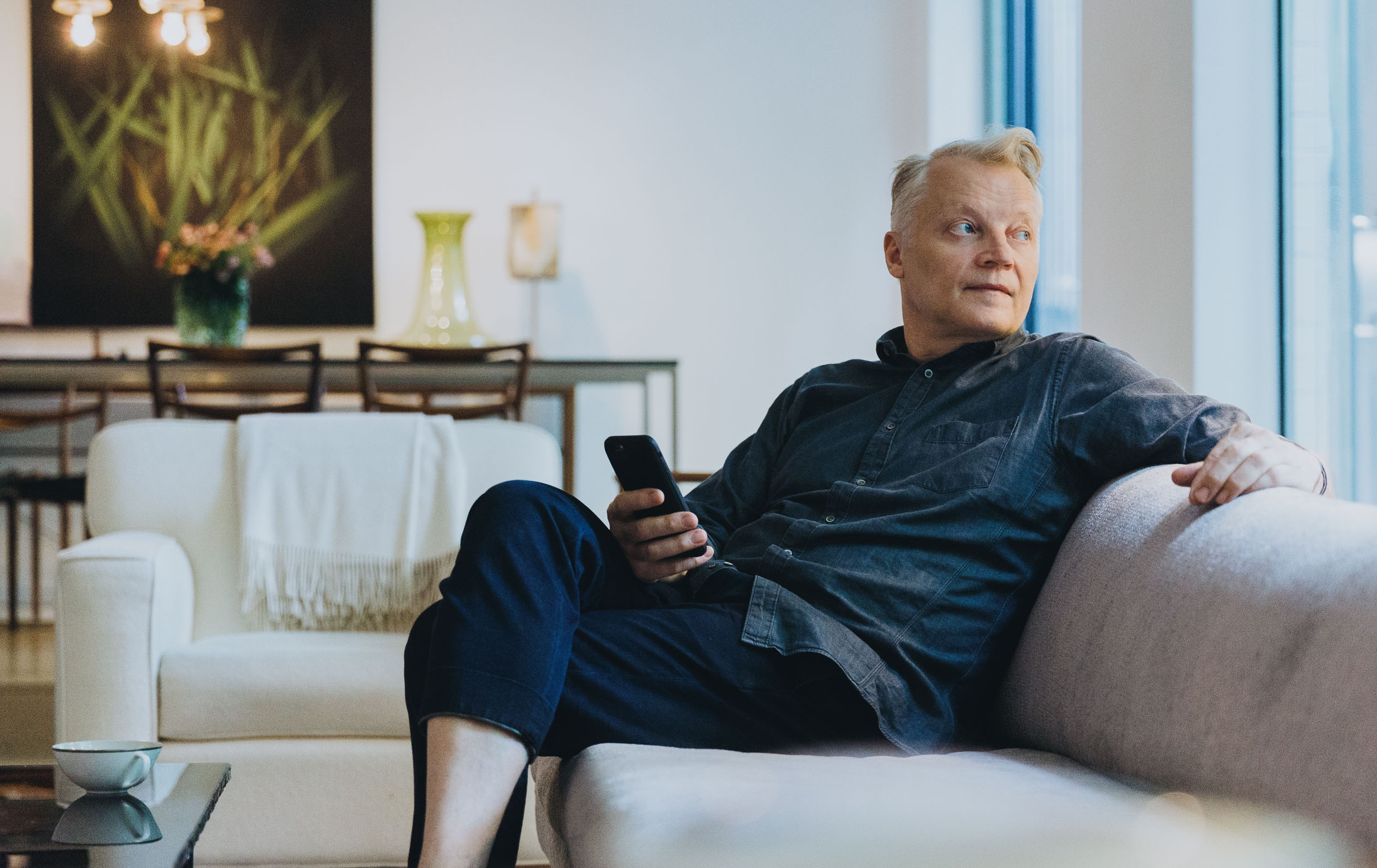 man holding smartphone