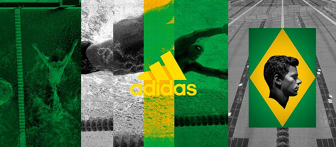 Advertising portrait of olympic Swimmer Cesar Cielo for Adidas
