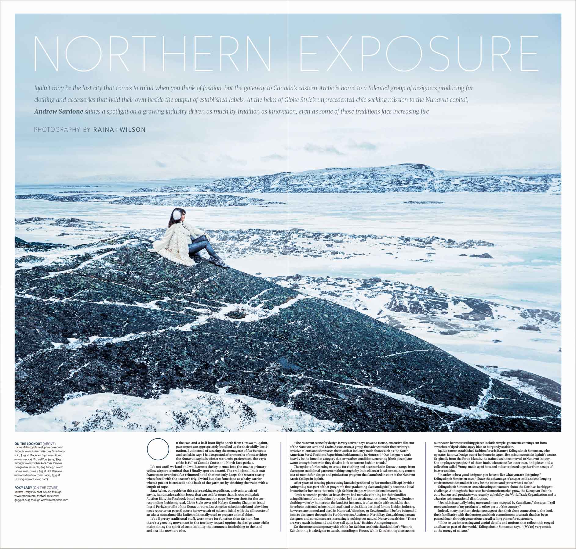 Editorial portrait of Arctic Furs with The Globe and Mail